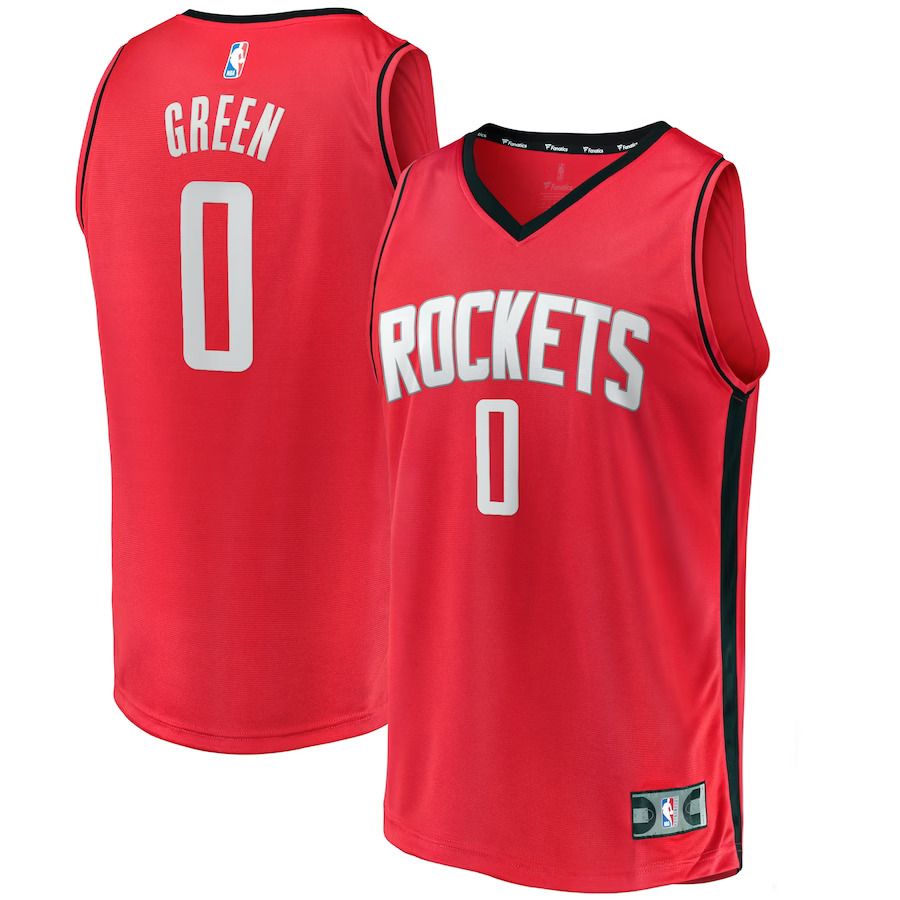Men Houston Rockets 0 Jalen Green Fanatics Branded Red Fast Break Replica NBA Jersey
